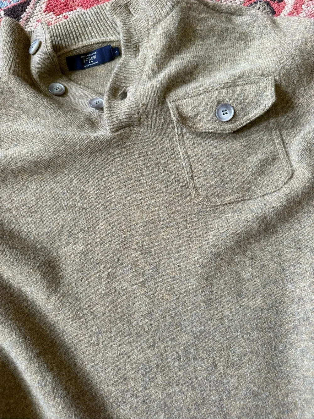 J. Crew Olive Green Lambswool Sweater